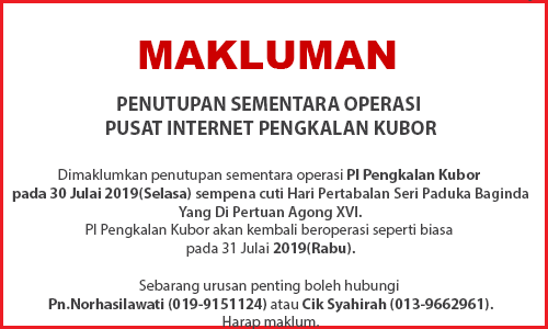 NOTIS PENUTUPAN CUTI AGONG