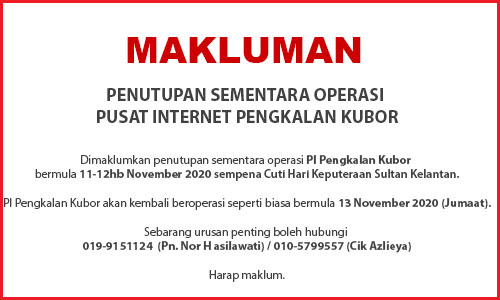 NOTIS PENUTUPAN SULTAN KELANTAN 2020