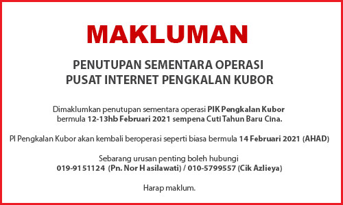 NOTIS PENUTUPAN TAHUN BARU CINA