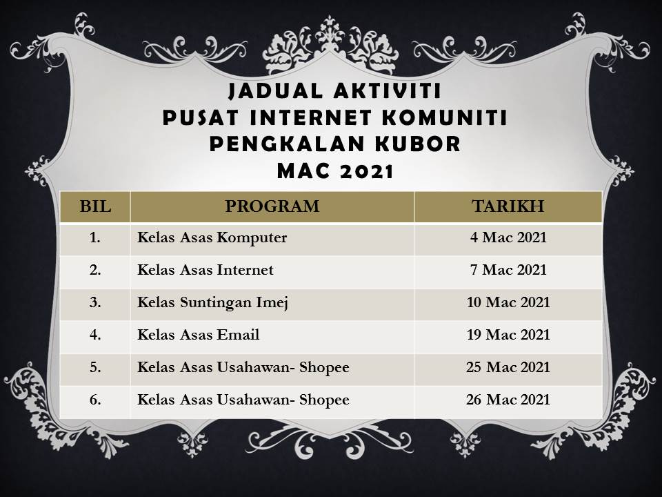JADUAL AKTIVITI MAC 2021 2