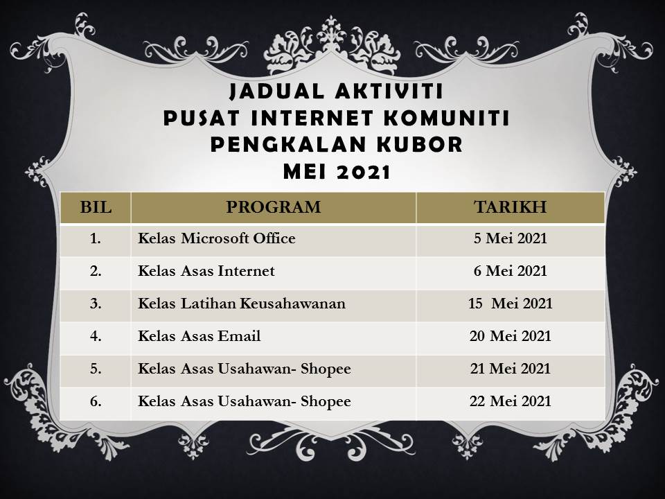 JADUAL AKTIVITI Mei 2