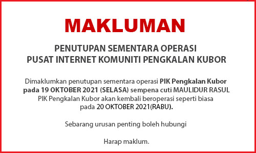 NOTIS PENUTUPAN CUTI MAULIDUR 1