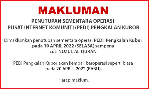 NOTIS PENUTUPAN CUTI NUZUL AL QURAN