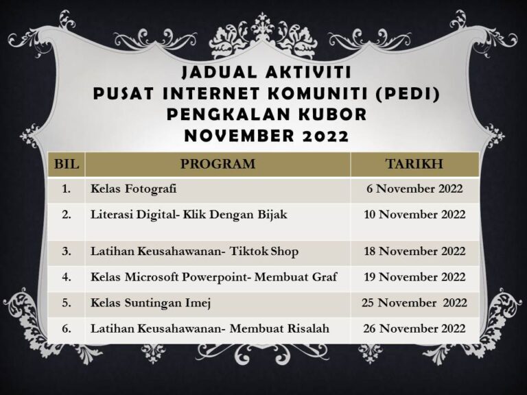 JADUAL AKTIVITI NOV 2022