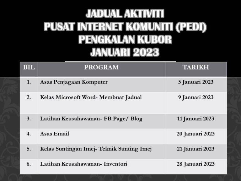 JADUAL AKTIVITI JAN 2023