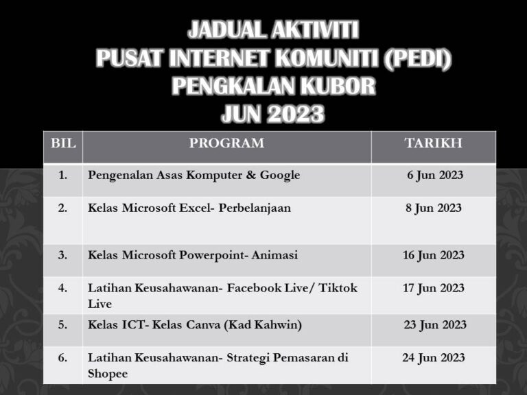 JADUAL AKTIVITI jun 2023