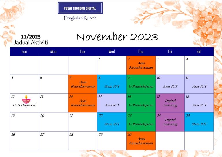 Jadual Aktiviti NOV 2023