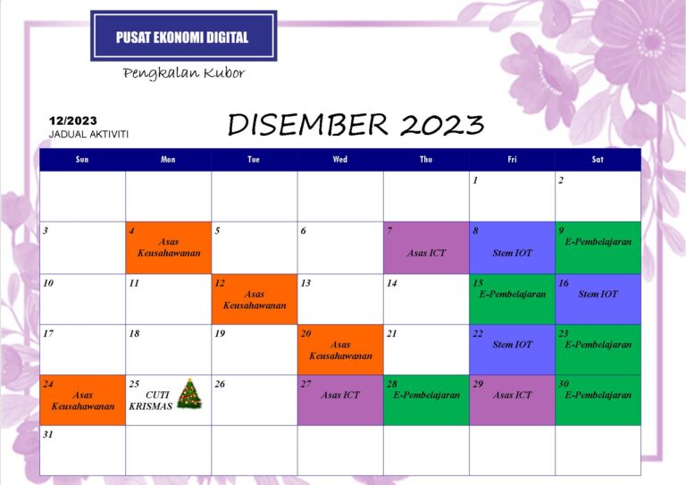 JADUAL AKTIVITI DISEMBER 2023