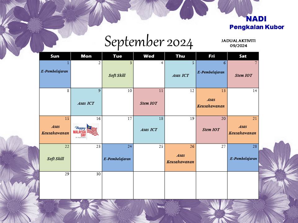 JADUAL AKTIVITI SEPTEMBER 2024